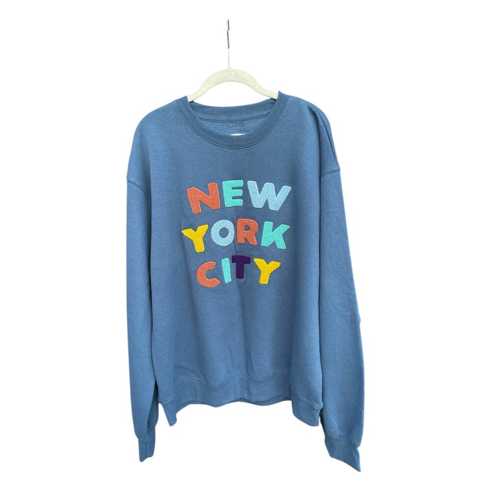 New York Popular NYC Sweatshirt XL Blue Colorful Logo Crewneck Pullover